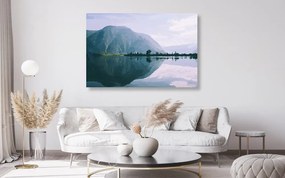 Stampa su tela – Scenografia dipinta del lago di montagna