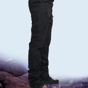 Pantaloni da lavoro varie taglie con motivo mimetico, Black / 2XL