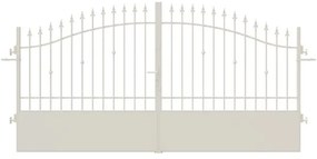 Cancello manuale battente Civetta in ferro, apertura centrale, L 358.5, H 150-180 cm, di colore bianco