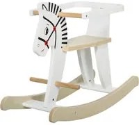 Cavallo a Dondolo per Bambini 68x26,5x48 cm in Legno Bianco