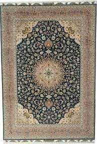 Tabriz Tappeto 380x260 Blu (Iran) Annodato A Mano