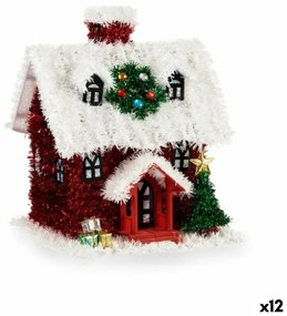 Statua Decorativa Casa Tinsel Bianco Rosso polipropilene PET 19 x 24,5 x 19 cm (12 Unità)