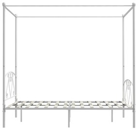 Letto a baldacchino bianco in metallo 140x200 cm