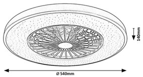 Rabalux 71334 - Lampada LED dimmerabile DALFON 72W/230V 3000-6500K con ventola e