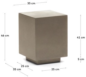 Kave Home - Tavolino Rustella in cemento 35 x 35 cm