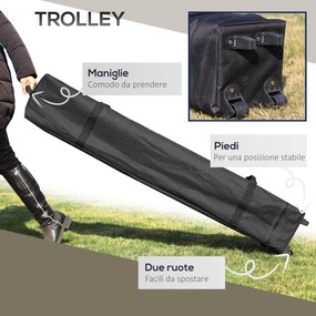 Gazebo Pieghevole 4x4 m ad Altezza Regolabile con Zanzariera e Borsa in Metallo e Tessuto Oxford Crema...