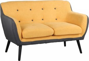 Divano 2 posti 130 cm - tessuto Ocra imbottito ELLEN