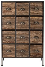 Cassettiera in metallo nero-marrone 60,5x92x33,5 cm Matteo - Bloomingville