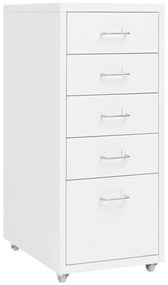 Schedario Mobile Bianco 28x41x69 Cm İn Metallo /