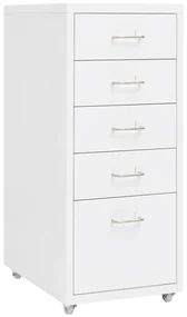 Schedario Mobile Bianco 28x41x69 Cm İn Metallo /