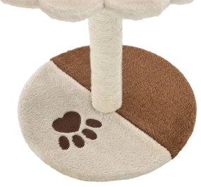 Albero per gatti con tiragraffi in sisal 40 cm beige e marrone