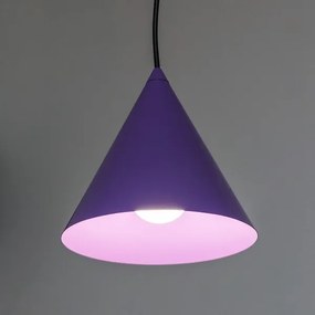Lampada a sospensione su cavo ETNA II 1xE27/15W/230V Ø 18,5 cm viola