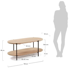 Kave Home - Tavolino da caffÃ¨ Palmia 110 x 55 cm