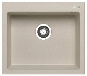 Lavello integrato 1 vasca PYRAMIS Voyager granito L 50 x L 57 cm beige