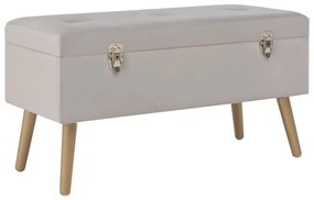 Panca Con Vano Portaoggetti 80 Cm Grigio İn Velluto /