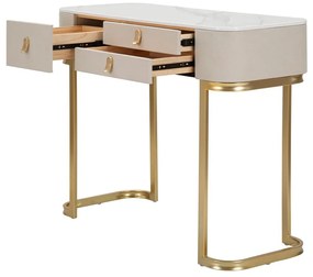 Consolle in beige-oro 40x100 cm Beauty - Mauro Ferretti