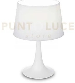 London lampada da tavolo 1 luce attacco e27 in metallo bianco h.36,5cm