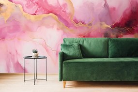 Carta da parati – Imitazione marmo rosa
