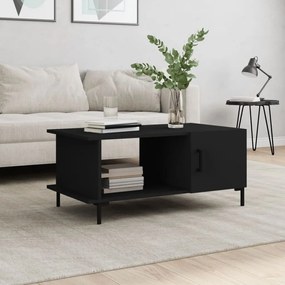 Tavolino da salotto nero 90x50x40 cm in legno multistrato