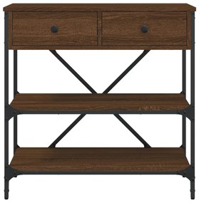 Tavolino consolle rovere marrone 75x34,5x75cm legno multistrato