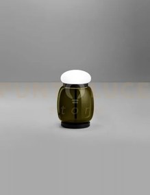 Faro lampada da tavolo s verde antico bianco montatura nero opaco 2...