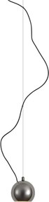 Design hanglamp donker chroom voor railsysteem 1-fase - Slimline Sara