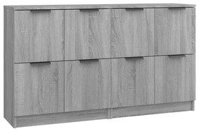 Credenze 2 pz grigio sonoma 60x30x70 cm in legno multistrato