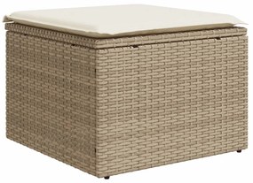 Set divano da giardino 10 pz con cuscini beige in polyrattan