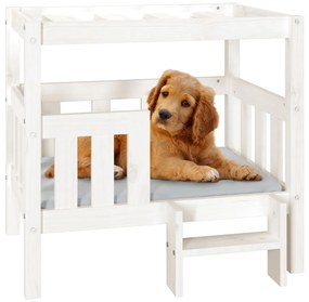 Cuccia per cani bianco 75,5x63,5x70cm in legno massello di pino
