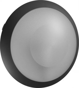 Plafoniera rotonda per esterni E27 IP65 Ø30 cm - Nera