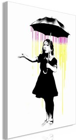 Quadro Girl with Umbrella (1 Part) Vertical  Colore Giallo, Dimensioni e Misure 80x120