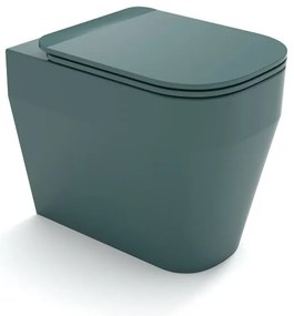 Vaso WC filomuro OLYMPIA CERAMICA tuttoevo, sedile incluso P 53 x L 36 x H 42 cm verde