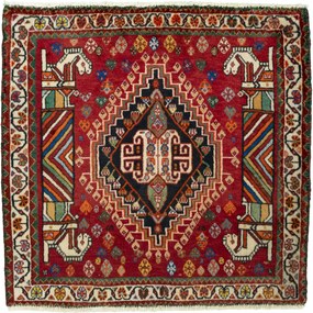 Shiraz Tappeto persiano 70x60 Rosso (Iran) Annodato A Mano