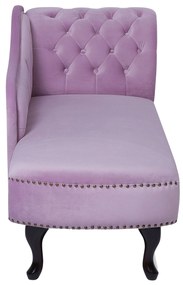Chaise longue destra in velluto viola lilla NIMES Beliani