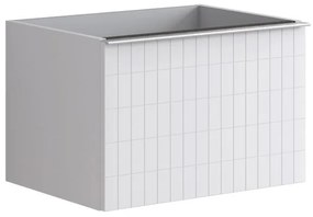 Mobile da bagno sotto lavabo Pixel grid bianco e maniglia alluminio brillante laccato opaco L 60 x H 40 x P 45.5 cm 1 cassetto, lavabo non incluso