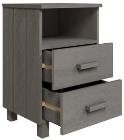 Comodino HAMAR Grigio Chiaro 40x35x62 cm Legno Massello di Pino