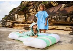 Asciugamano per neonato in cotone verde con cappuccio 62x63 cm Monster - Sunnylife