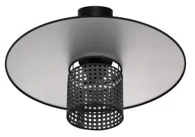 Duolla - Lampadario a plafone TOKYO RATTAN 1xE27/15W/230V diametro 50 cm nero/argento