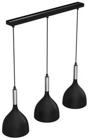 Lampadario a sospensione con filo NOAK 3xE27/15W/230V nero/cromo