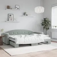 Divano Letto con Letto Estraibile Grigio Chiaro 80x200 Velluto 3197294