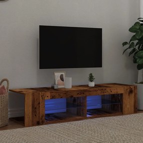 Mobile porta tv con led legno antico 135x39x30 cm truciolato