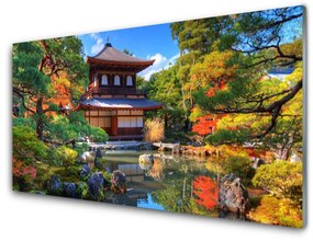 Quadro acrilico Paesaggio del giardino del Giappone 100x50 cm