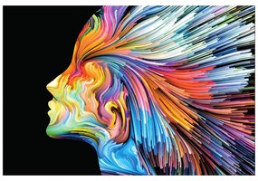 Carta da parati autoadesiva – Profilo colorato del viso femminile