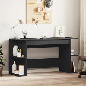 Scrivania Nera 140x50x75 Cm İn Legno Multistrato /