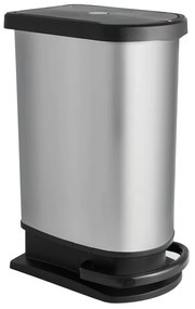 Pattumiera Paso ROTHO a pedale grigio argento 50 L