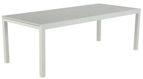 Tavolo allungabile da esterno rettangolare in alluminio bianco 8 posti L da 224 a 336x100cm, Athena NATERIAL