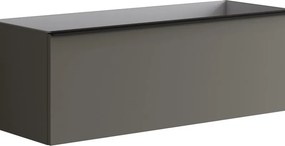 Cassettiera Pixel con 2 cassetti  frontale plain laccato opaco grigio carbone e maniglia alluminio nero opaco L120 x H40 x P45,5 cm