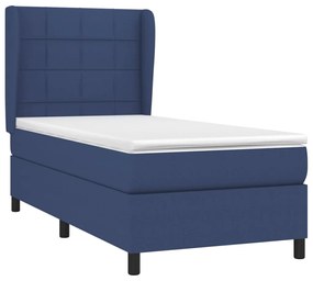 Giroletto a molle con materasso blu 90x200 cm intessuto