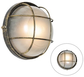 Lampada da parete per esterni industriale oro antico IP44 - Hanneke