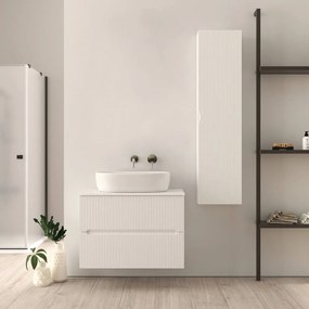 Mobile da bagno 80 cm cannettato bianco opaco Palermo